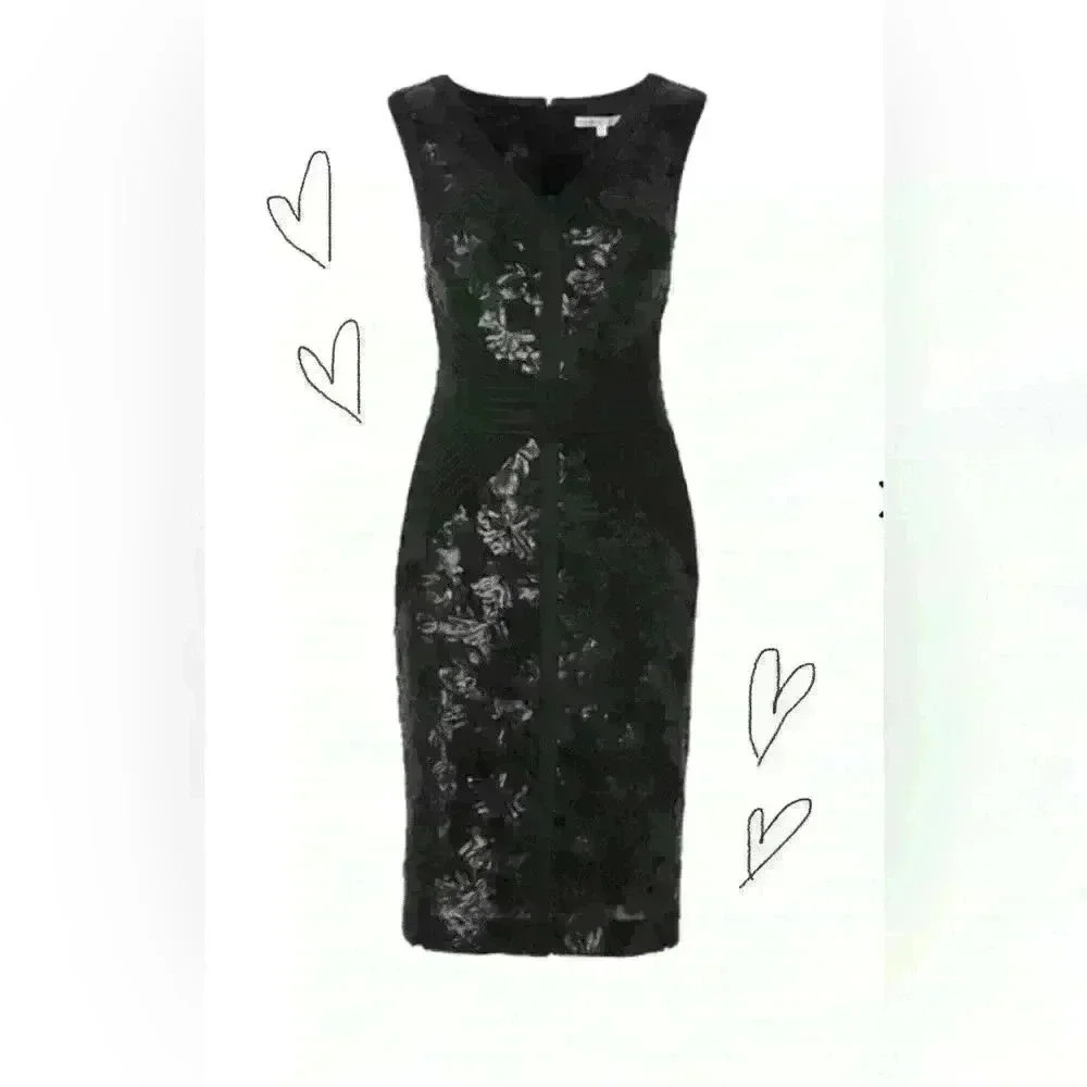 Cleo Black Sequin  Sheath Dress size 2